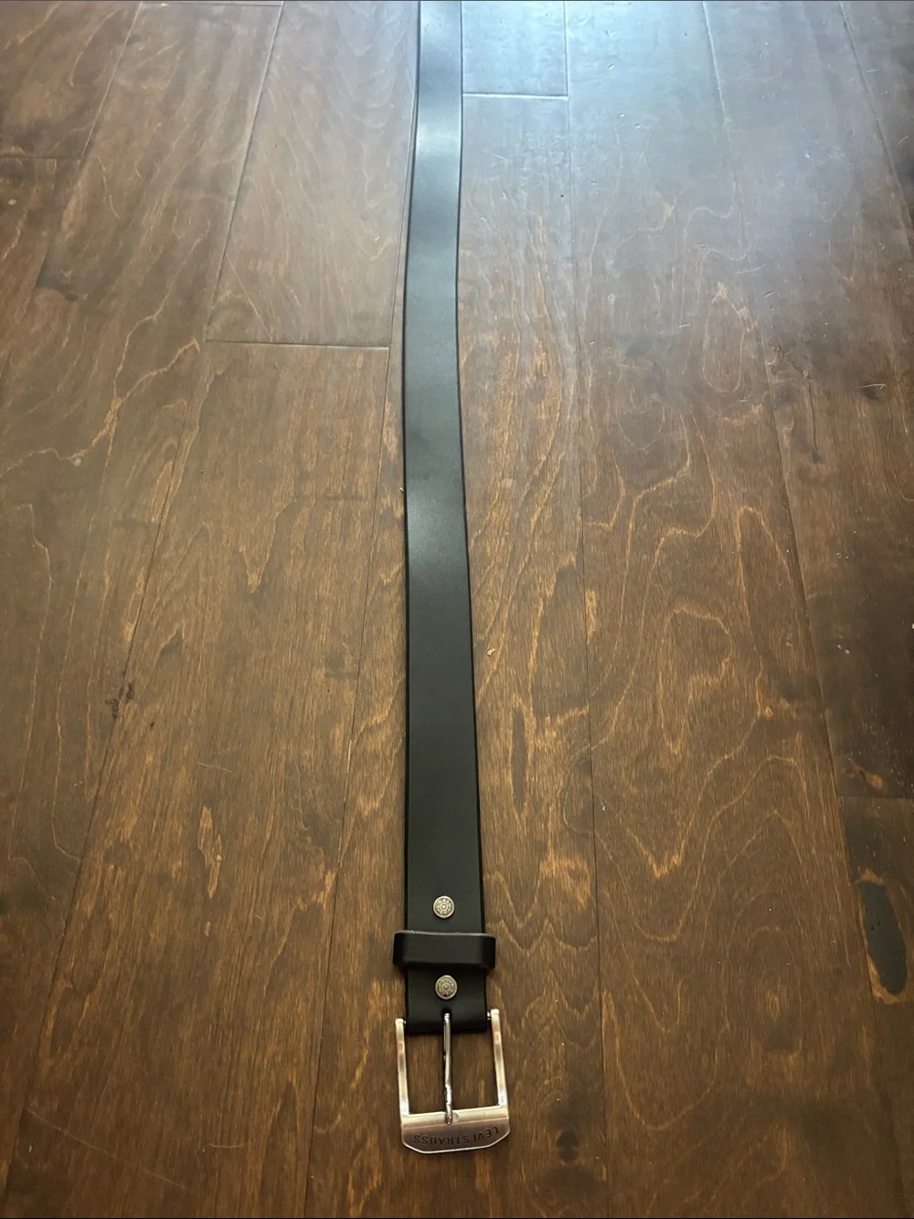 Levi's Black Leather Belt with Silver Snap